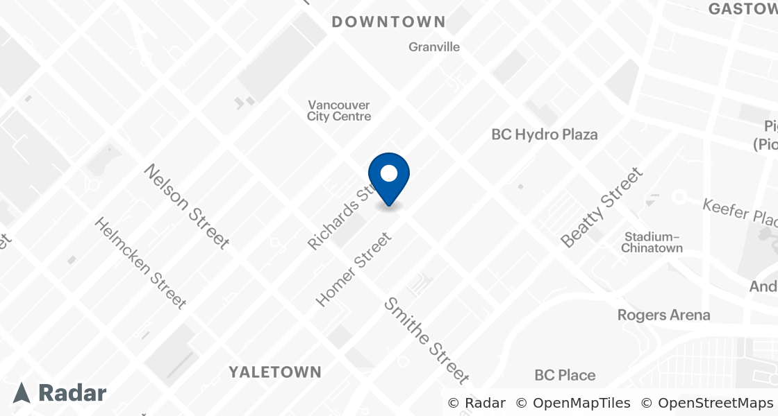 Carte de l'emplacement de Dairy Queen:: 438 Robson St, Vancouver, BC, V6B 0H3